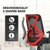 Da URBAN Merlion Office Chair, Mid Back Mesh Ergonomic Home Office Desk Chair with 3 Years Warranty, Adjustable Armrests,Tilt Lock Mechanism (Red)