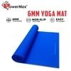 PowerMax Fitness YE6-1.1-BL 6mm Thick Premium Exercise Yoga Mat for Gym Workout [Ultra-Dense Cushioning, Tear Resistance & Water Proof] Eco-Friendly Non-Slip Yoga Mat for Gym and Any General Fitness