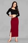 Divra Clothing Women Maroon Solid Cotton Saree Shapewear (L)