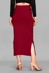 Divra Clothing Women Maroon Solid Cotton Saree Shapewear (L)