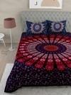 UniqChoice Purple Color 100% Cotton Badmeri Printed King Size Bedsheet With 2 Pillow Cover(D-1007NPurple)