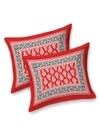 UniqChoice Red Color 120 TC 100% Cotton Double Bedsheet With 2 Pillow Cover(251_89)