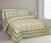 UNIQCHOICE 180 TC Green Color Floral Printed King Size Bedsheet With 2 Pillow Cover (ELEG-37-Green)