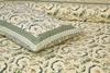 UNIQCHOICE 180 TC Green Color Floral Printed King Size Bedsheet With 2 Pillow Cover (ELEG-37-Green)
