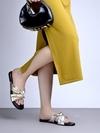 Fashion Tails GIRL flat sandal soft Suede Knot Strap Casual