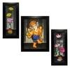 Indianara 3 Pc Set Of Lord Ganesha Paintings (1521) Without Glass 5.2 X 12.5, 9.5 X 12.5, 5.2 X 12.5 Inch