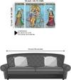 Indianara Set of 3 Radha Krishna MDF Framed Art Painting (4071FL) without glass Digital Reprint 18 inch x 12 inch Painting (With Frame, Pack of 3)