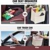 HUUSO Car Seat Back Pocket, Beige Multi-functional Storage Bag, Trash Can, Waterproof, Stain Resistant, Convenient Goods, Space Saving Compatible with Audi S6