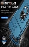 SHIELDTECH Back Cover Case Compatible for Apple iPhone 15 Pro Max with Slide Camera Cover & Rotated Ring Stand | Military Grade Mobile Phone Cover Case for Apple iPhone 15 Pro Max (Blue)