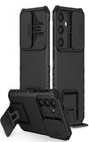 SHIELDTECH Back Cover Case for Samsung Galaxy S25 Plus 5G | Sliding Camera Shield | Black Stereoscopic Stand | 360 Degree Protection Mobile Cover for Samsung Galaxy S 25 Plus / S25Plus 5G | PC, Black
