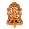 CraftVatika Brown Wood Ganesha Statue 43.3 x 23.1 cm