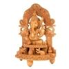 CraftVatika Brown Wood Ganesha Statue 43.3 x 23.1 cm