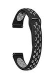 Prolook Soft Silicon Breathable, Lightweight Watch Strap (22 mm, Black with Grey)