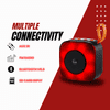 Woos Portable Bluetooth Speakers with Colorful Lights, Loud Sound, Small Bluetooth Speaker with Wireless Stereo Pairing (Red)