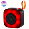 Woos Portable Bluetooth Speakers with Colorful Lights, Loud Sound, Small Bluetooth Speaker with Wireless Stereo Pairing (Red)