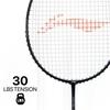Li-Ning Black, Grey Strung Badminton Racquet, 77 G