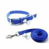 THE DDS STORE Dog Collar Leash Set Dog Training Combo Lead 10.FT Long Rope Cotton Nylon Webbing Recall Obedience Line Leash for Pet Best for Small to Medium Breed Dogs (10.Feet Leash & Collar 0.75 inch, Blue).