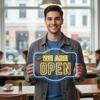 Custom Neon | We Are Open Neon Sign | 24x31 | Multicolor Neon Sign for Restaurant