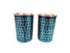 Rastogi Handicraft Pure Copper Jug - 2 Glass Outer Hammerd Firozi Paint Work Drink ware Set