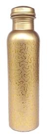 Rastogi Handicrafts Golden Print Copper Water Bottle 950 ml