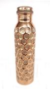 Rastogi Handicrafts Hammered Copper Hand Painted Water Bottle 950 ml