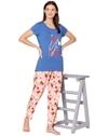 Bodycare Womens Modal Spandex Printed Tshirt & Pyjama Set BSLS14010