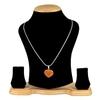 Carnelian Natural Healing Stone Pendant Small Heart Shape Crystal Stone Pendant/Locket with Metal Chain