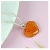 Carnelian Natural Healing Stone Pendant Small Heart Shape Crystal Stone Pendant/Locket with Metal Chain