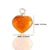 Carnelian Natural Healing Stone Pendant Small Heart Shape Crystal Stone Pendant/Locket with Metal Chain