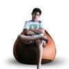 Style Homez Premium Leatherette Classic Bean Bag Size XL Brown Tan Color, Cover Only