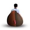 Style Homez Premium Leatherette Classic Bean Bag Size XL Brown Tan Color, Cover Only