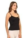 TIZEE Slips Camisole for Women - Soft, Breathable, and Lightweight Cotton Fabric for Stylish, Comfort | Lilly Spaghetti | Perfect for Everyday Wear, Layering, or Sleepwear-L_Black