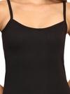 TIZEE Slips Camisole for Women - Soft, Breathable, and Lightweight Cotton Fabric for Stylish, Comfort | Lilly Spaghetti | Perfect for Everyday Wear, Layering, or Sleepwear-L_Black