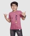 Little Funky Pure Cotton Round neck Hlaf sleeve Graphic Printed Bio wash Tshirt for Boys