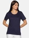 NOTYET, by us Women Navy Cotton Round Neck T-shirts | Navy | Pack of 1 | L