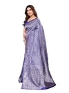 Sidhidata Women's Banarasi Jacquard Silk Saree With Unstitched Blouse Piece (Silk Kasturi) Royal Blue