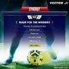 VECTOR X Synergy Soccer Ball Termo Fusion PU Embossed Football For Training and Match (Blue-Green) Size-5
