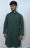 SAFAWY Men's Khadi Kurta Set Green