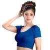 Abhi Women's  Readymade Stretchable Designer Net Half Sleeves Abhi Dark Blue Blouse_1620