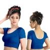Abhi Women's  Readymade Stretchable Designer Net Half Sleeves Abhi Dark Blue Blouse_1620