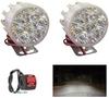 Crokrok 9Ledsmall-single-Round-1Btn-205 Headlight Motorbike LED for Piaggio (9 V, 9 W) (Vespa, Pack of 1)