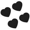 Ramkuwar Set 4 Silicone Trivet Cute Heart Mat Hot Pot Holder Non-Slip Table and Countertop Trivet for Hot Dishes, Cup (Black)
