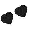 Ramkuwar Set 4 Silicone Trivet Cute Heart Mat Hot Pot Holder Non-Slip Table and Countertop Trivet for Hot Dishes, Cup (Black)