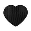 Ramkuwar Set 4 Silicone Trivet Cute Heart Mat Hot Pot Holder Non-Slip Table and Countertop Trivet for Hot Dishes, Cup (Black)