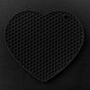 Ramkuwar Set 4 Silicone Trivet Cute Heart Mat Hot Pot Holder Non-Slip Table and Countertop Trivet for Hot Dishes, Cup (Black)