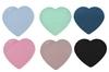 Ramkuwar Set 4 Silicone Trivet Cute Heart Mat Hot Pot Holder Non-Slip Table and Countertop Trivet for Hot Dishes, Cup (Black)
