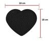 Ramkuwar Set 4 Silicone Trivet Cute Heart Mat Hot Pot Holder Non-Slip Table and Countertop Trivet for Hot Dishes, Cup (Black)