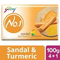 Godrej No. 1 Sandal & Turmeric Soap 100 g (Buy 4 Get 1 Free) 2