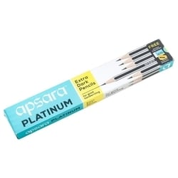 Apsara Platinum Extra Dark Pencil with One Eraser and Sharpener (Pack of 10) 3