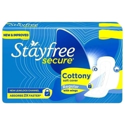 Stayfree Secure Cottony Soft Sanitary Napkin Regular 18 pads